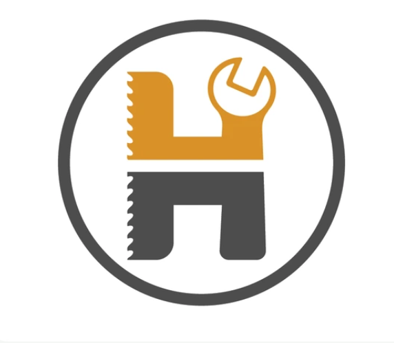 Handy Near circular tool-inspired H logo symbol