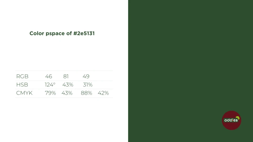 Oddies dark-green brand color specification