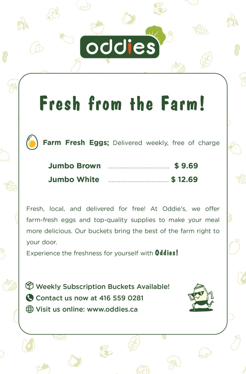 Oddies Fresh from the Farm promotional flyer