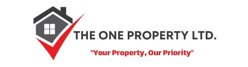 The One Property Ltd logo lockup with Your Property, Our Priority tagline