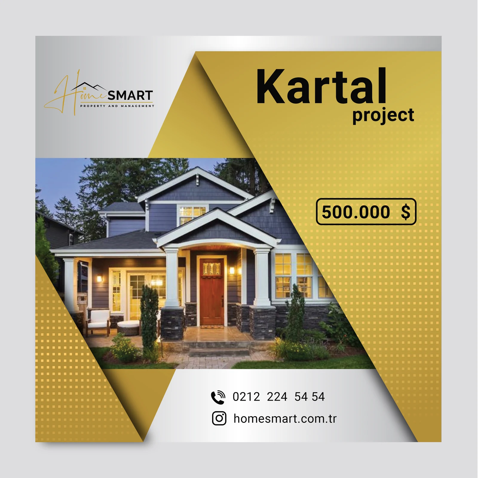Home Smart Kartal property promotional graphic designed by Yaser Kermani