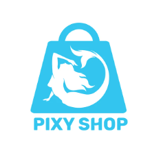 Pixy Shop blue shopping bag logo